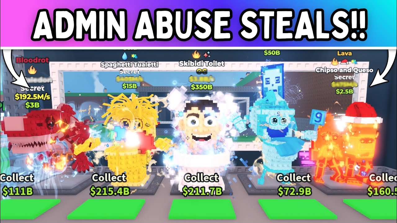 I STOLE THE CRAZIEST BRAINROTS FROM ADMIN ABUSE!! *INSANE LUCK* Steal a Brainrot ROBLOX!