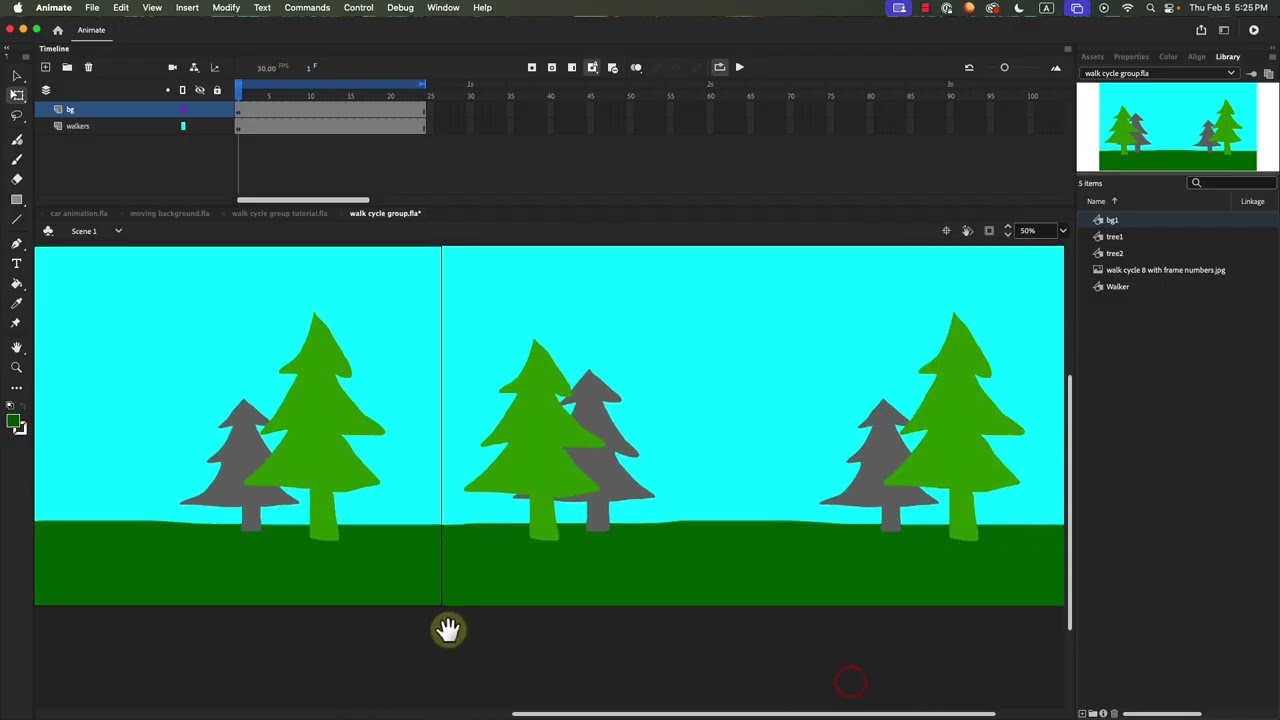 Adobe Animate: Add a background to your walk cycle