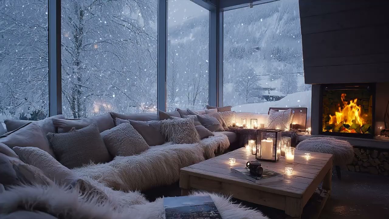 Snow rests along empty streets ❄️ as warm windows glow and time loosens its grip slowly