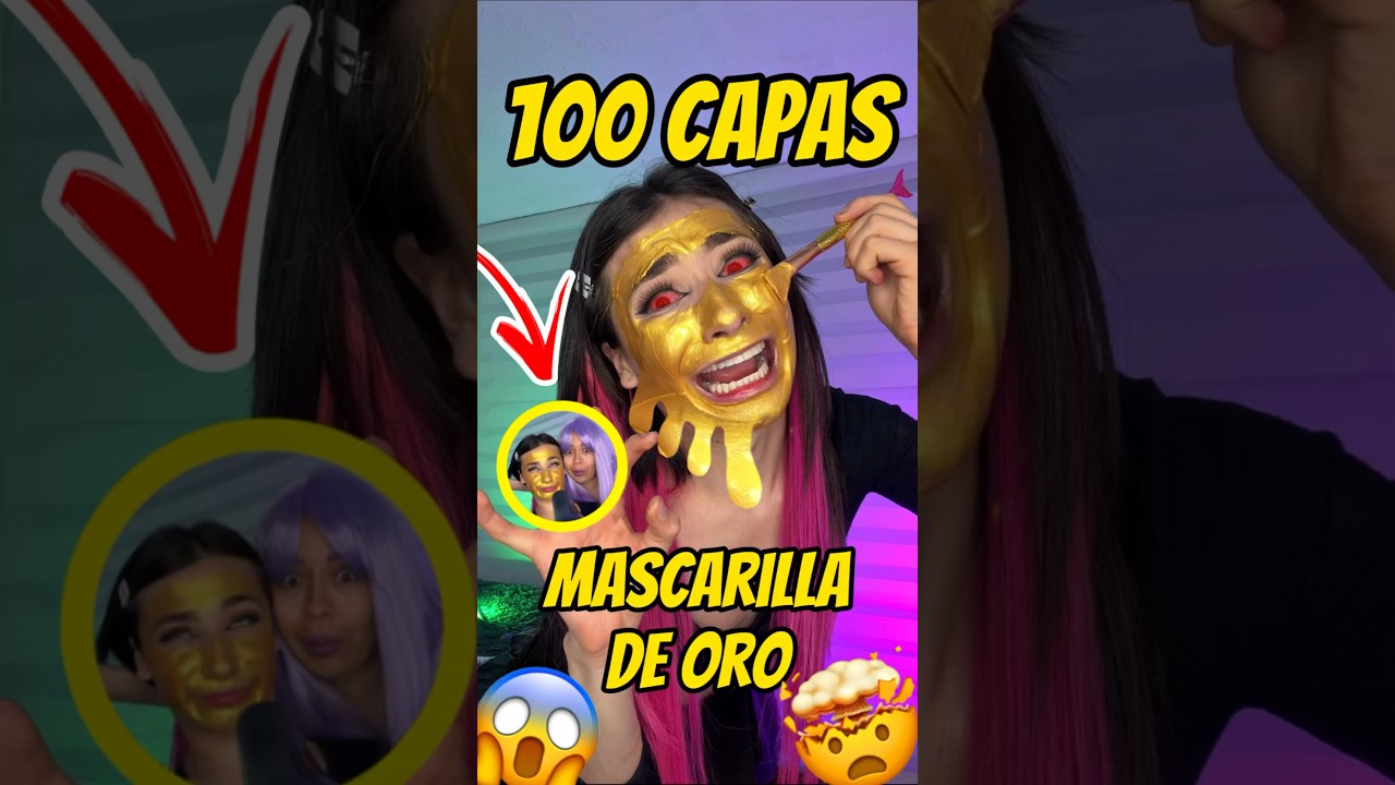 100 CAPAS DE MASCARILLA DE ORO😱😳🔥. PARTE 2??? #shortsviral