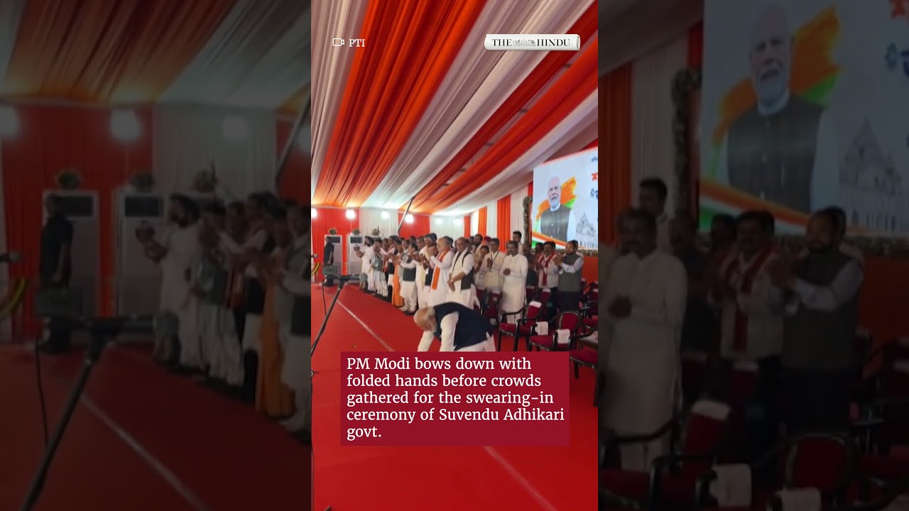 PM Modi bows down with folded hands before crowds gathered in Bengal