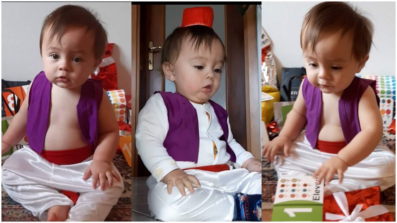 DIY Aladdin costume plus Christmas lantern made from powdered milk aluminum foil