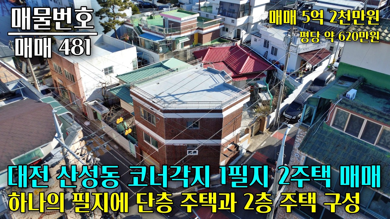 대전 산성동 1필지 2주택 매매, 단층 주택과 2층 주택으로 3세대 거주 가능합니다 대전 부동산 - 이태호 공인중개사