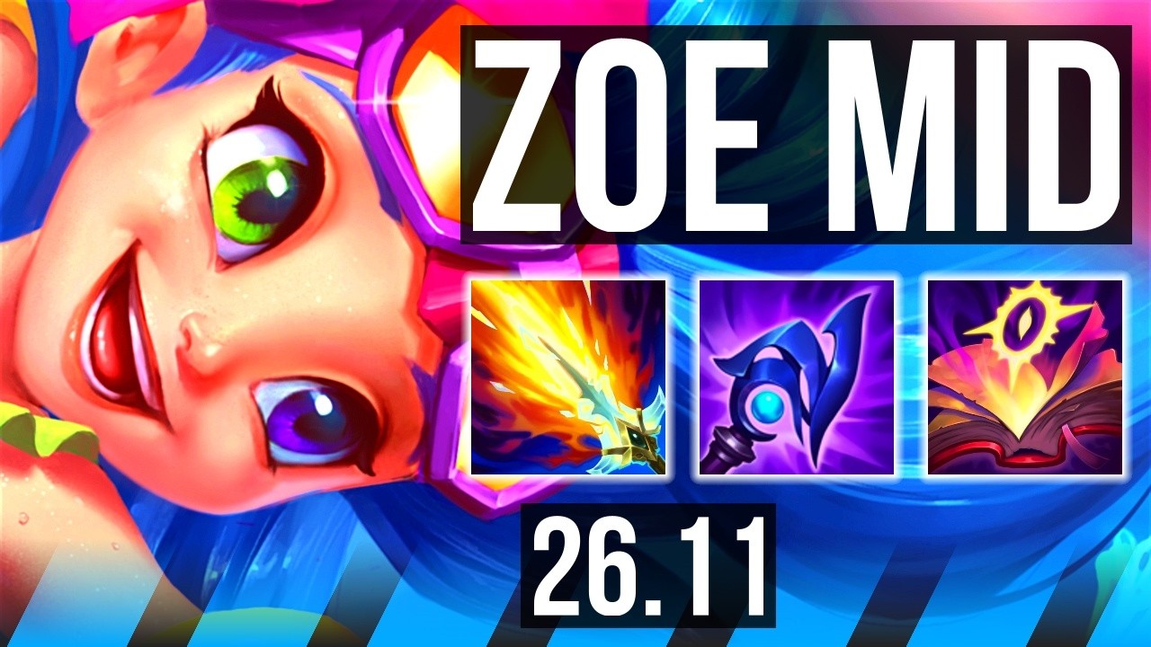 ZOE vs KATARINA (MID) | Good KDA: 16/1/8 | EUW Grandmaster | 26.11