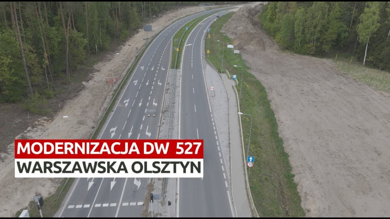 Modernizacja drogi wojewódzkiej 527 | Olsztyn | Warszawska | Dron | 4K |