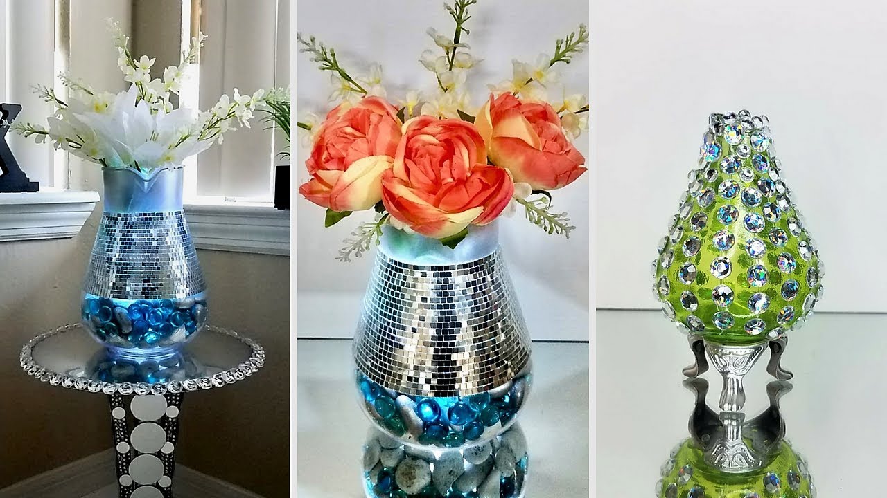 Diy Quick and Easy Glam & Moroccan Decorative Vases!|5 minutes Decorating Hack!