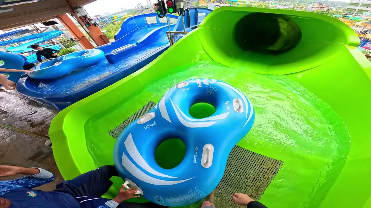 Curl Swirl, Twin Turbo, Typhoon Terror Water Slide  Splashmania Gamuda Cove 🇲🇾