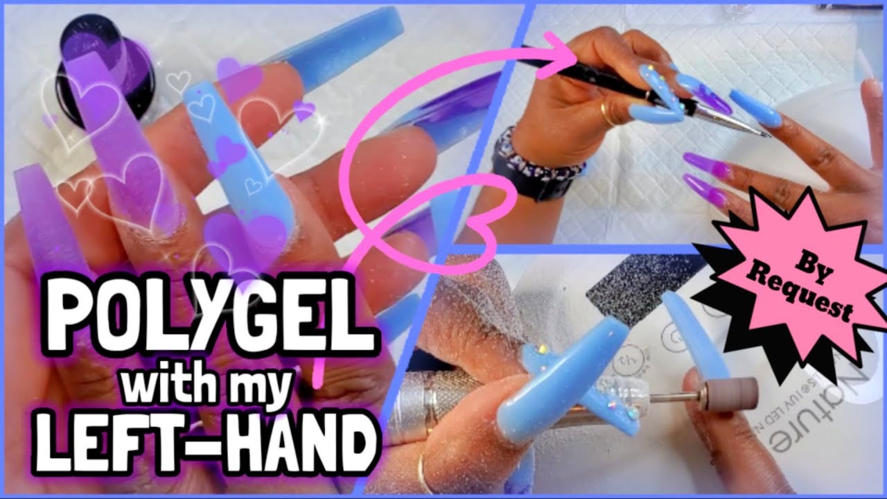 POLYGEL NAILS with my LEFT HAND 🥴 (non dominant hand TUTORIAL)