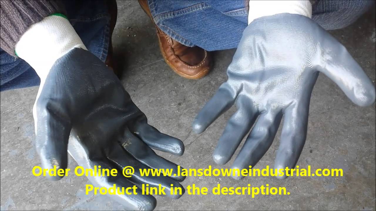 Nitrile Cut 5 Palm Coated Grip Gloves - White Liner