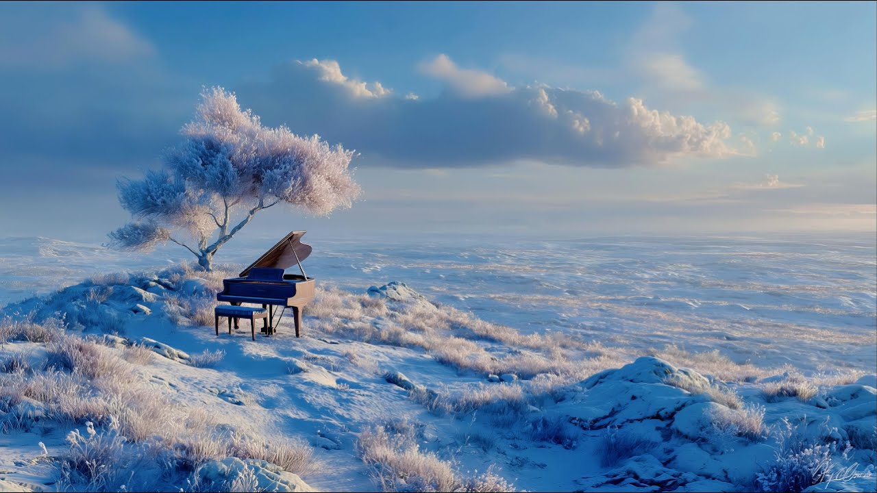 Winter Classical Piano & Violin Music in Snowy Mountains❄️Serene Frozen Landscape for Relaxation