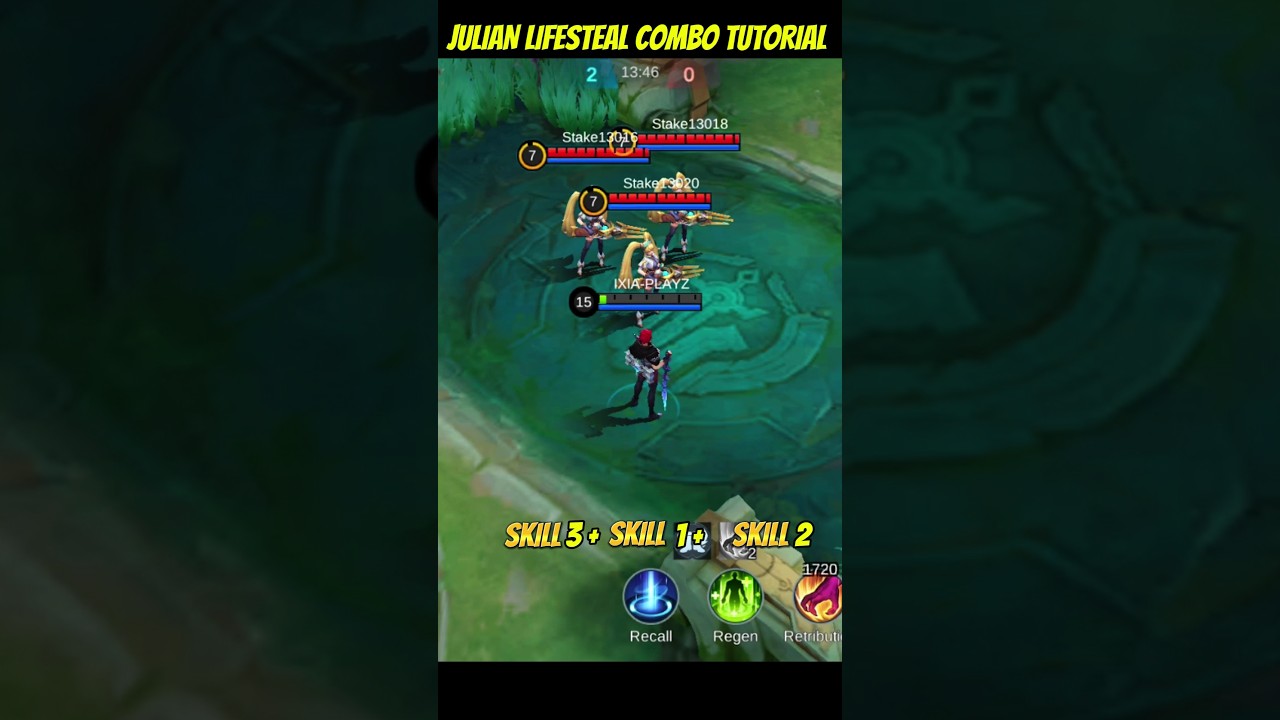 JULIAN COMBO HEALING TUTORIAL ✅ #mobalegends5v5 #moba5v5pippin #moba5v5english #julian #shorts