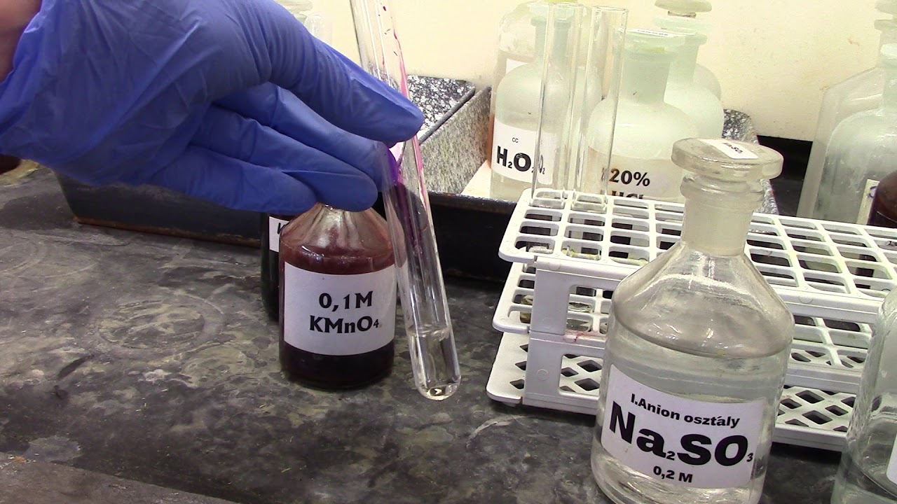 Sulfite ions with permangane