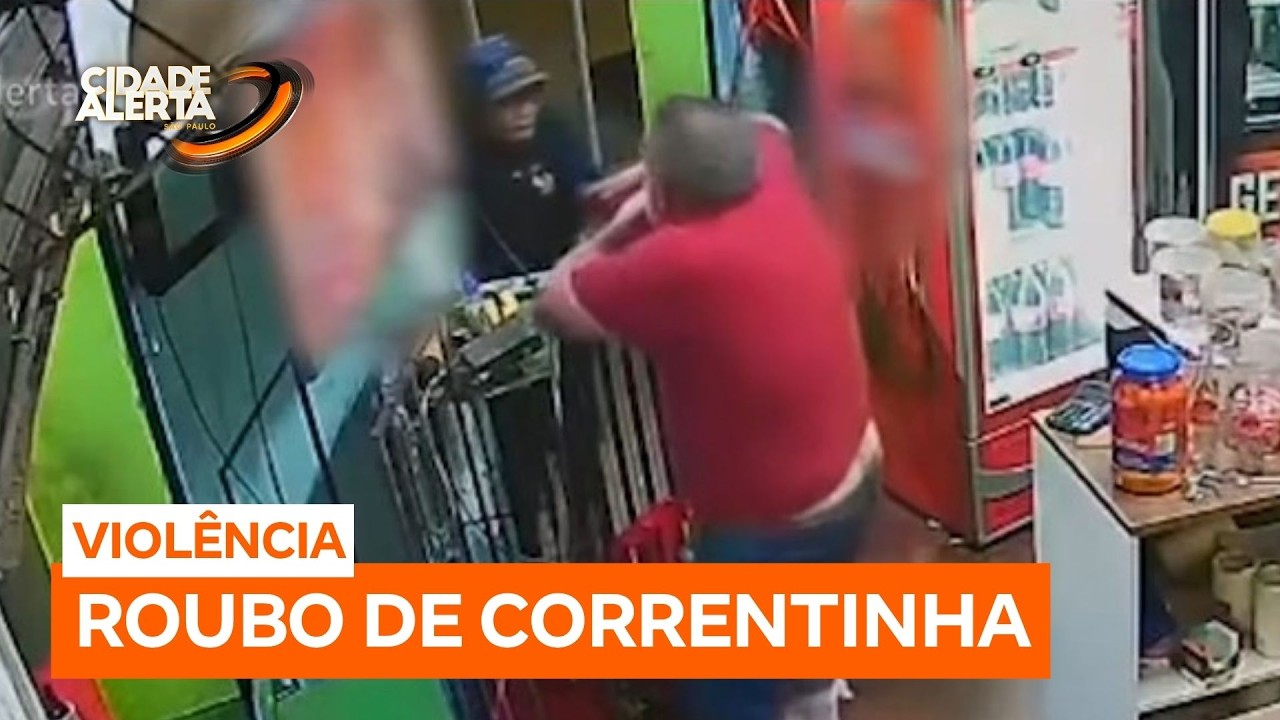 Ladr&atilde;o arranca corrente de ouro de comerciante durante assalto violento em Ribeir&atilde;o Preto (SP)