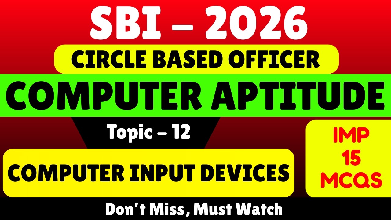 Computer Input Devices MCQS | SBI CBO Computer Aptitude PDF Note 2026 | SBI CBO Computer Awareness