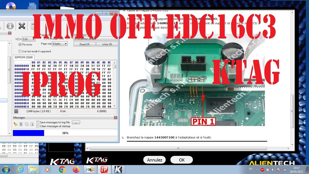 5) IMMO OFF PSA EDC16C3 READING KTAG & IPROG الغاء الايمبلايزر