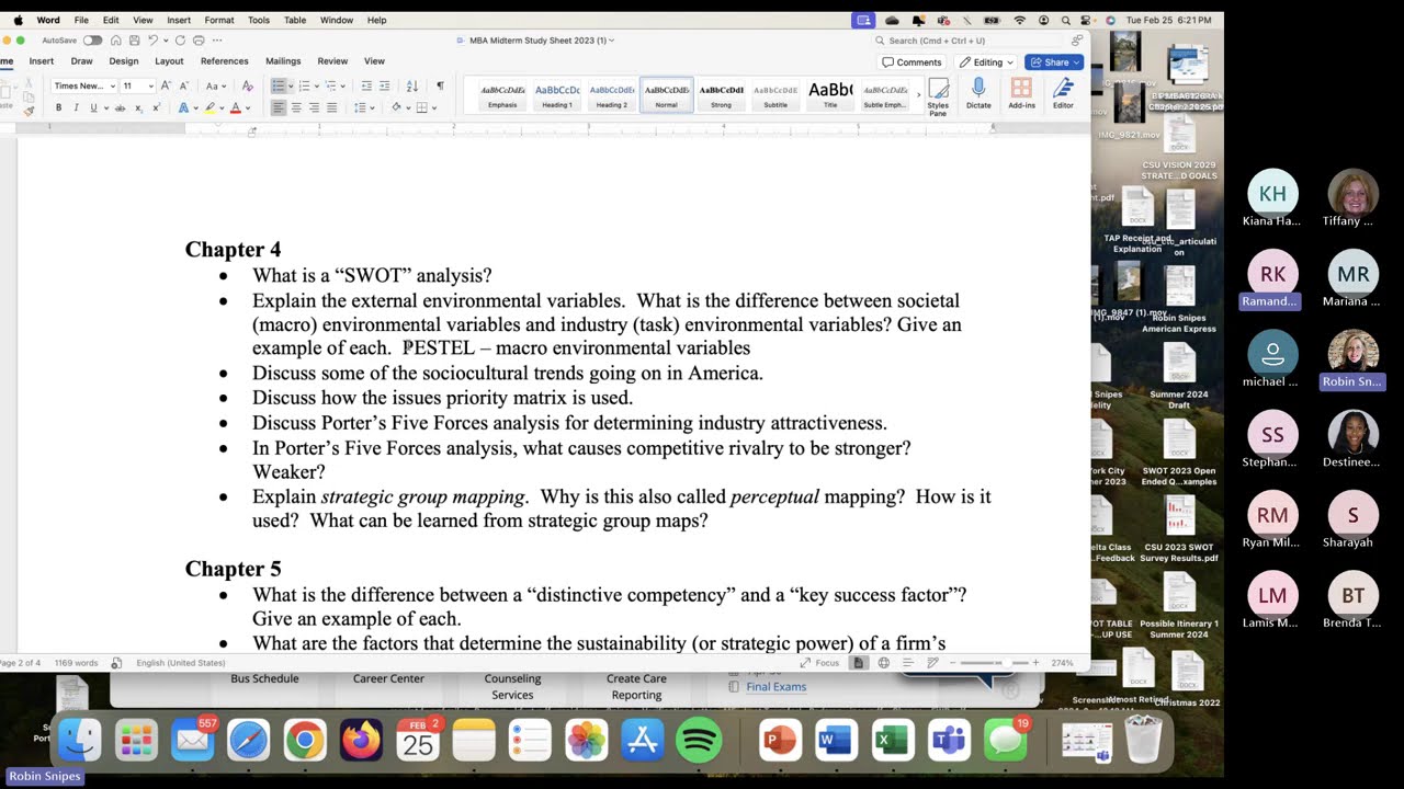 MBA 6126 Midterm Review