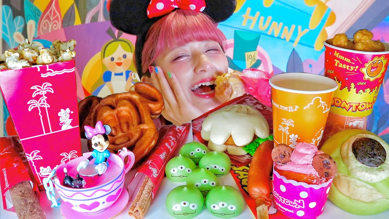 【ASMR】ディズニーランドを食べる✨🏰🐭❤️ / Tokyo Disney Land Food!