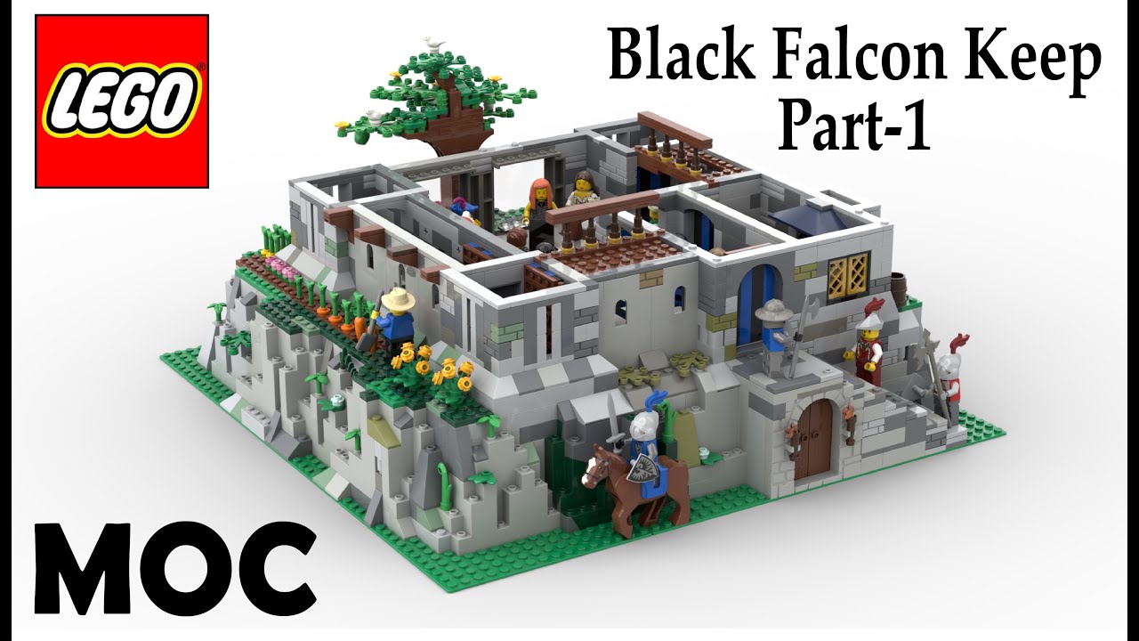 Lego MOC - Black Falcon Keep Part-1 - Digital Speed Build