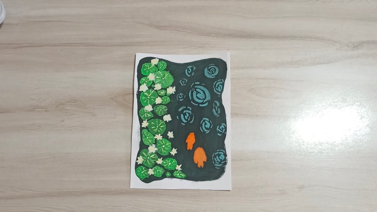 Let's paint a water lily pad. Lily pad tutorial. #Arnav's_world #painting #lily 