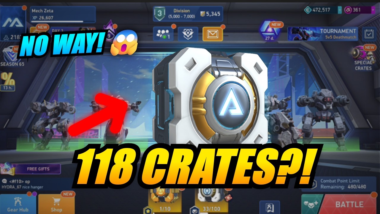 118 Crates in Mech Arena😱 I opened them......
