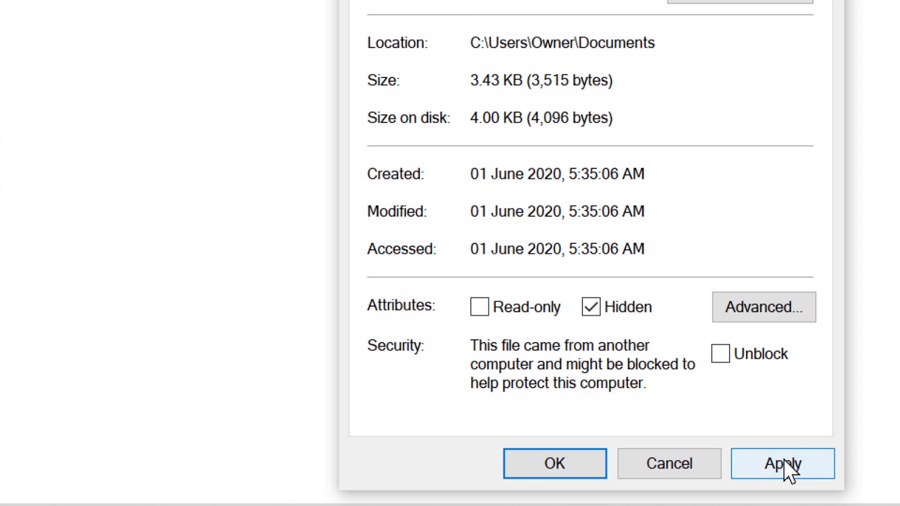 how to hide image on windows 10