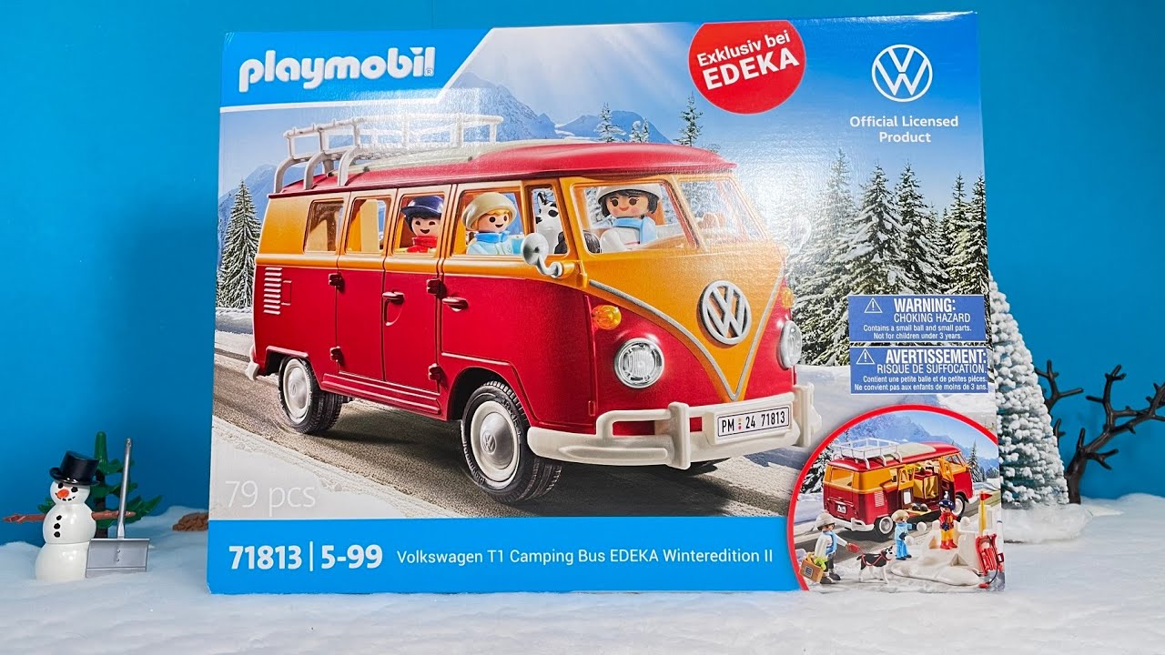 Unboxing Playmobil EDEKA Volkswagen T1 Campingbus Winteredition II | VW Bulli | 71813