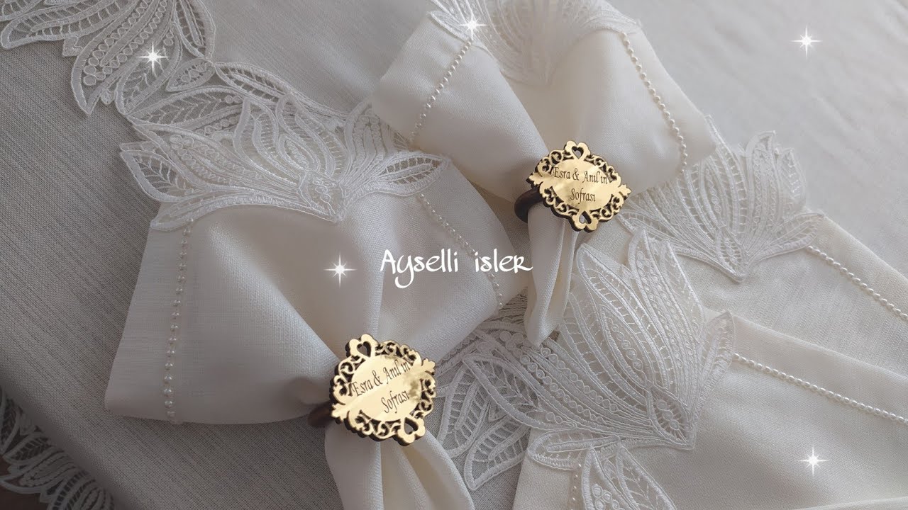 Servis peçetesi(, köşe yapılışı,inci dikimi)