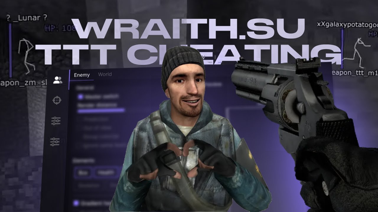 Cheating in GMOD TTT with Wraith.su cheat