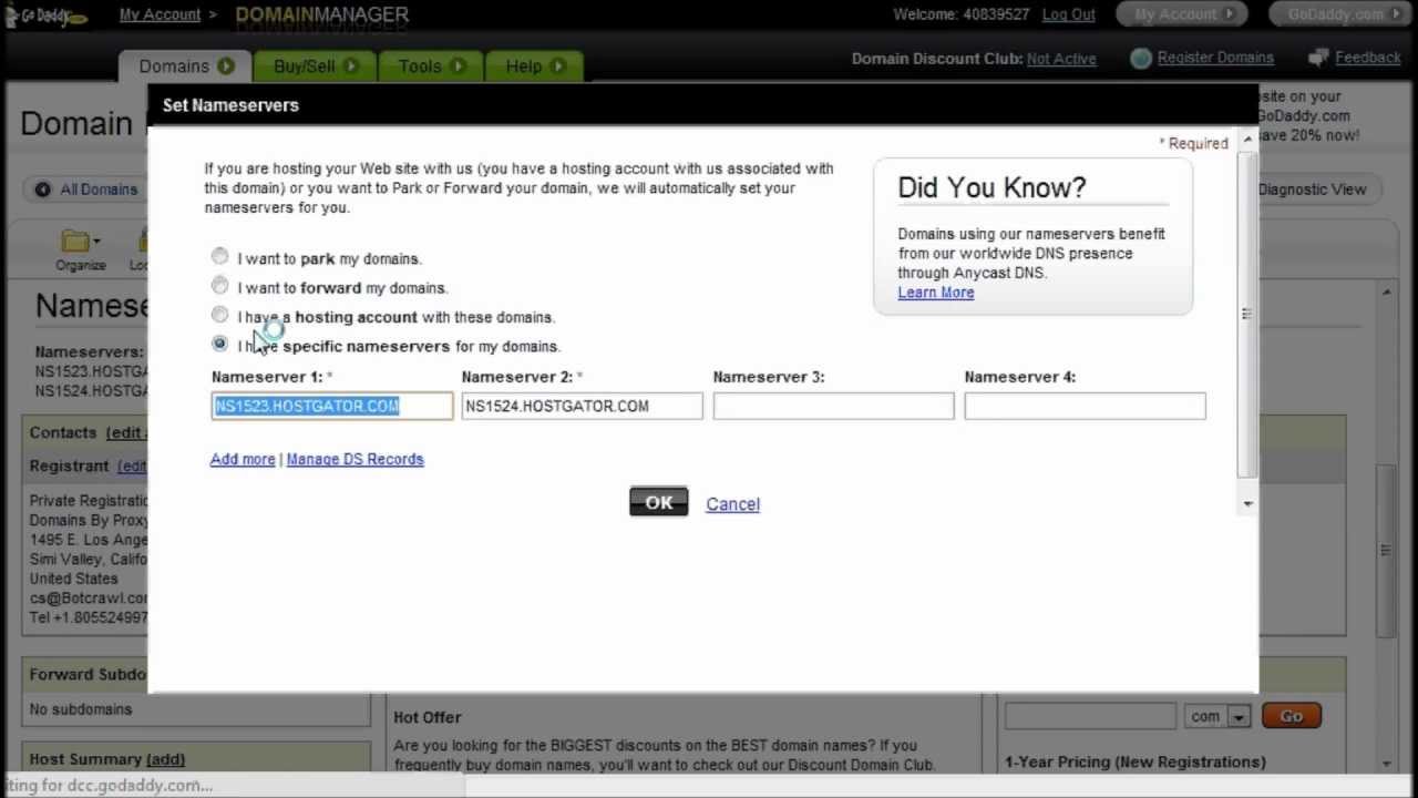How To Change Go Daddy Domain Nameservers - Changing Your DNS On Go Daddy