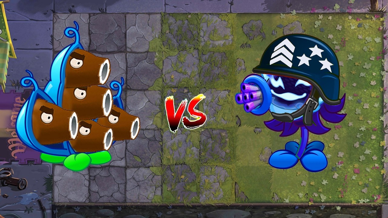 PvZ 2 Challenge - Team Plants Max Power Up In Arena #25 - Cannon Pod vs Mega Gatling Twin
