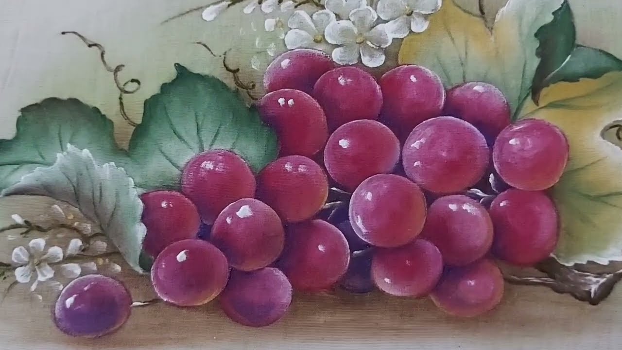 16 - Pintura 2016 - Aprenda a pintar uvas em tecido