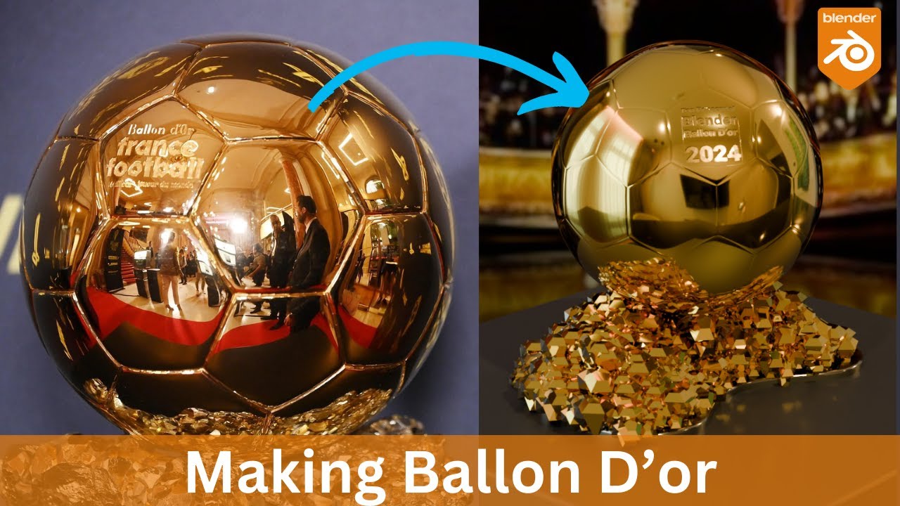 Let's Make Ballon d'or in blender (geometry Node), and give it to blender hero!