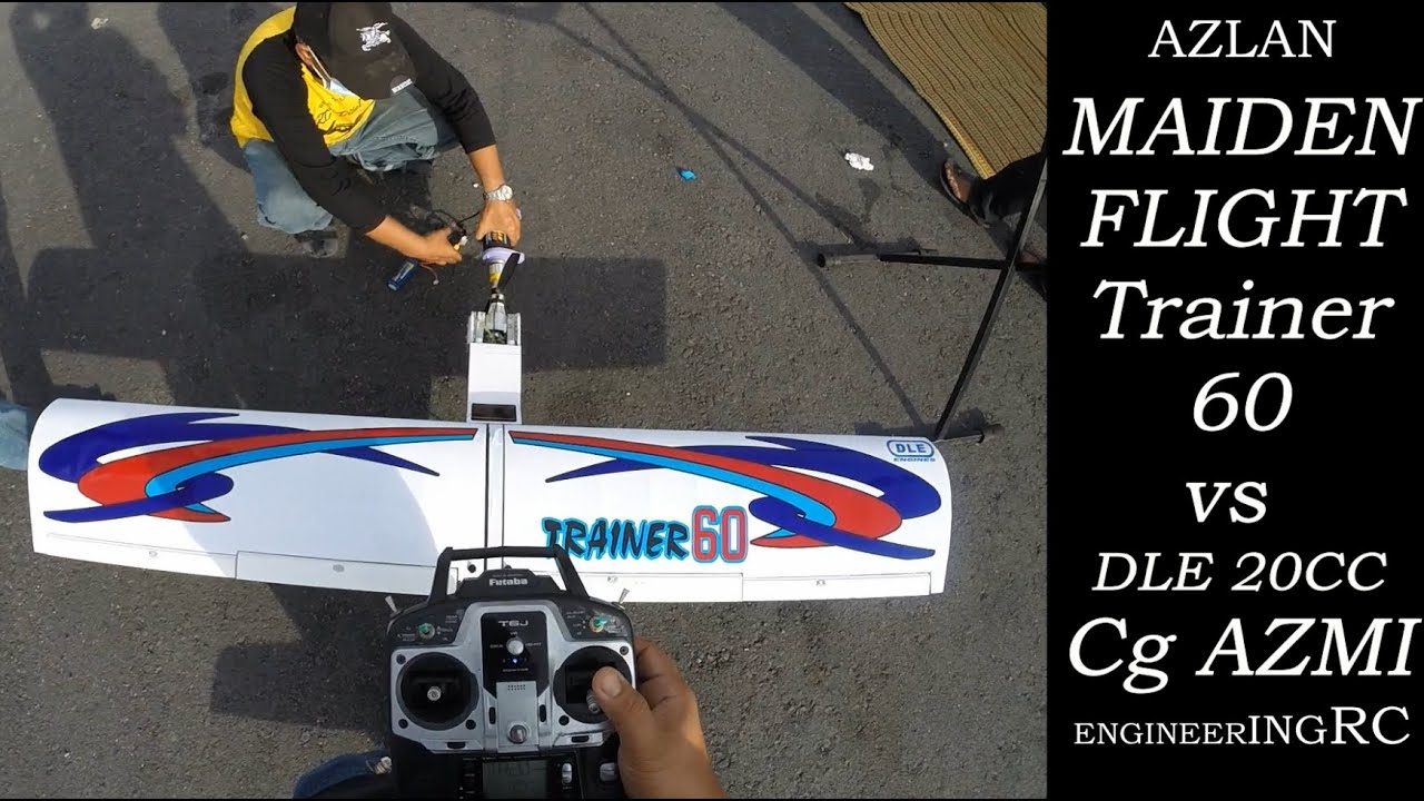 RC PLANE TRAINER SIZE 60 VS DLE 20CC CG AZMI [RC PLANE MALAYSIA] MAIDEN FLIGHT.PHOENIX MODEL ARF