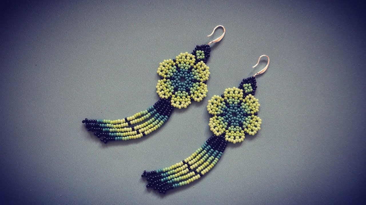🌼 Серьги из бисера 