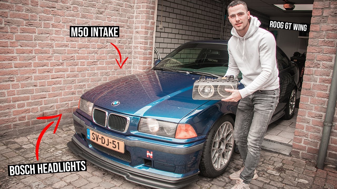 Установка новых фар E36! (Шаг за шагом) Впуск M50, антикрыло Roog GT и многое другое!