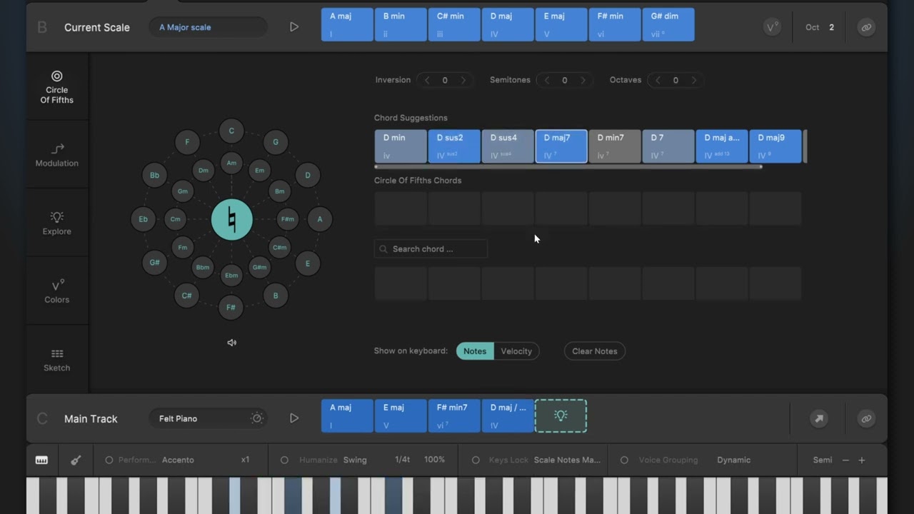Scaler 3 &mdash; настройка последовательности аккордов