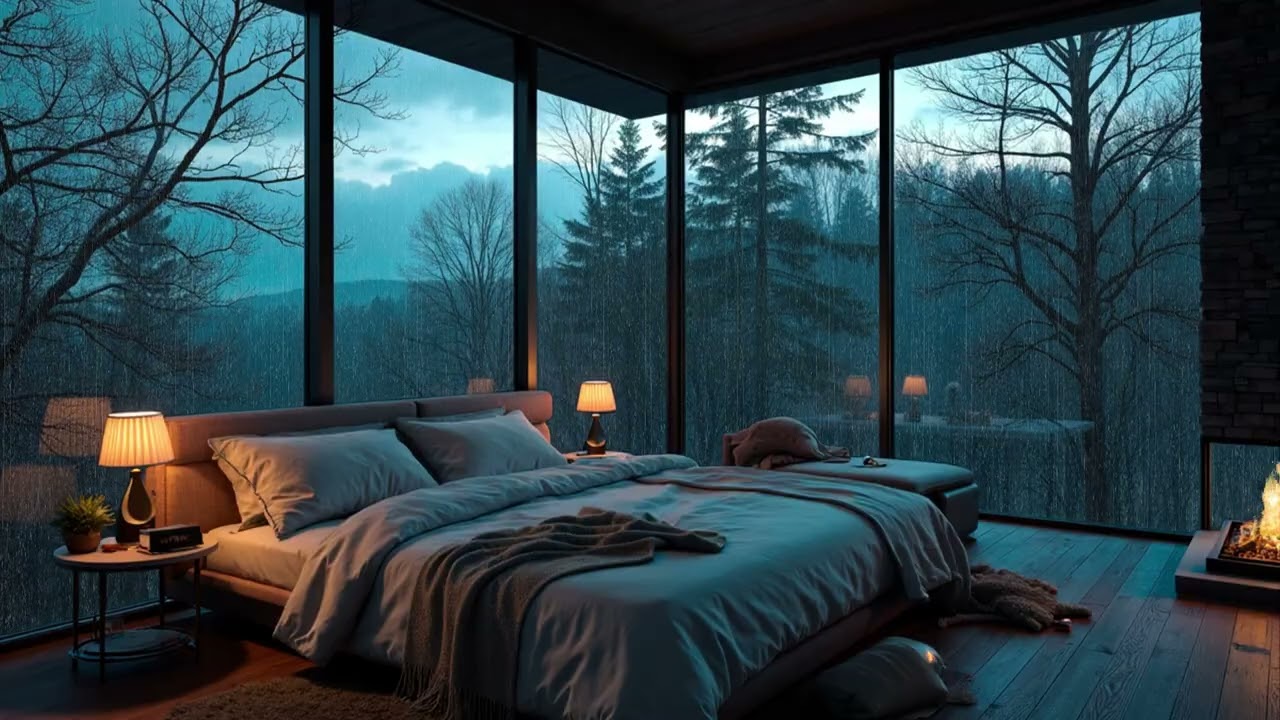 Midnight Forest Rain Piano | Soft Window Rain and Calm Piano for Restful Night Sleep