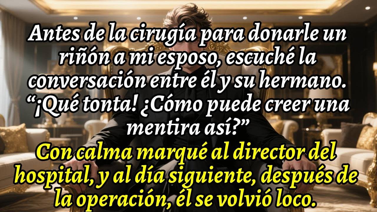 Antes de la cirugía para donarle un riñón a mi esposo, escuché la conversación entre él y su hermano