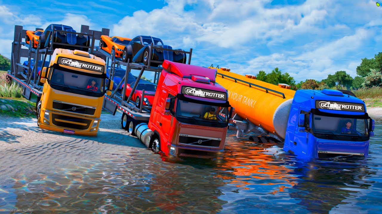 DESAFIEI MEUS AMIGOS A ATRAVESSAR UM RIO DE CAMINHÃO no GTA 5