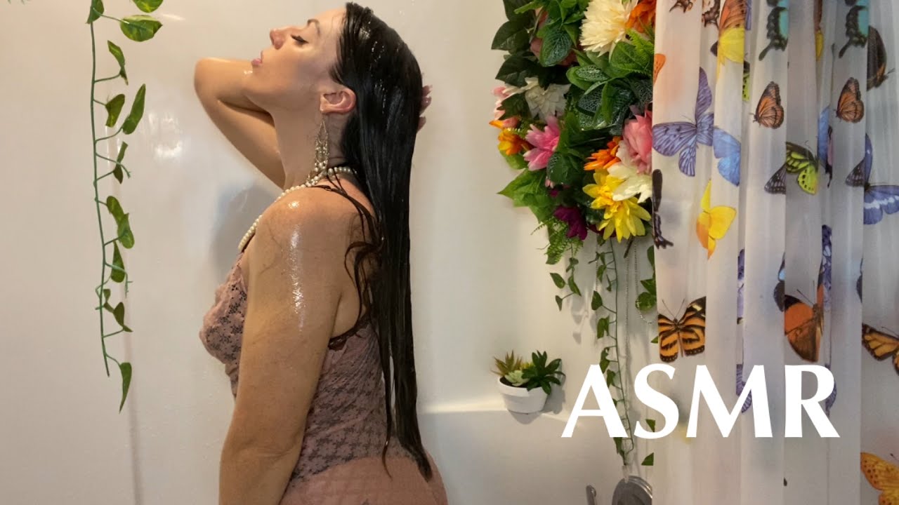 Shower ASMR | sounds 4 SLEEP: hair washing, scalp massage, conditioning, eye gazing, tapping, water