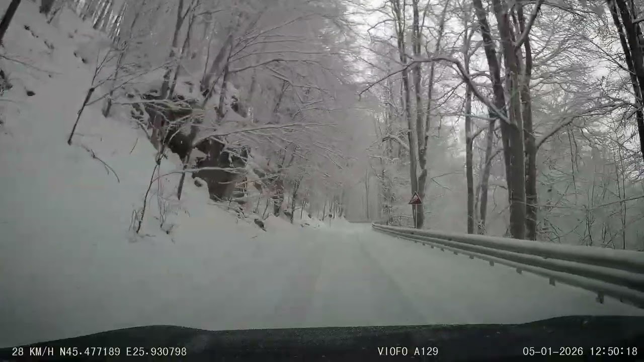 5 Ianuarie 2026 -  Urcare cu masina iarna spre Muntele Rosu, Cheia