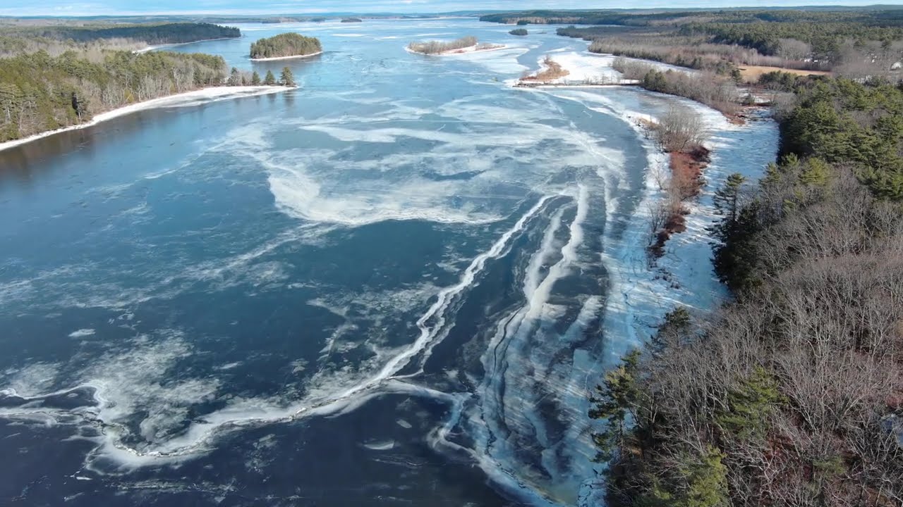 Frozen Androscoggin River Brunswick Maine
