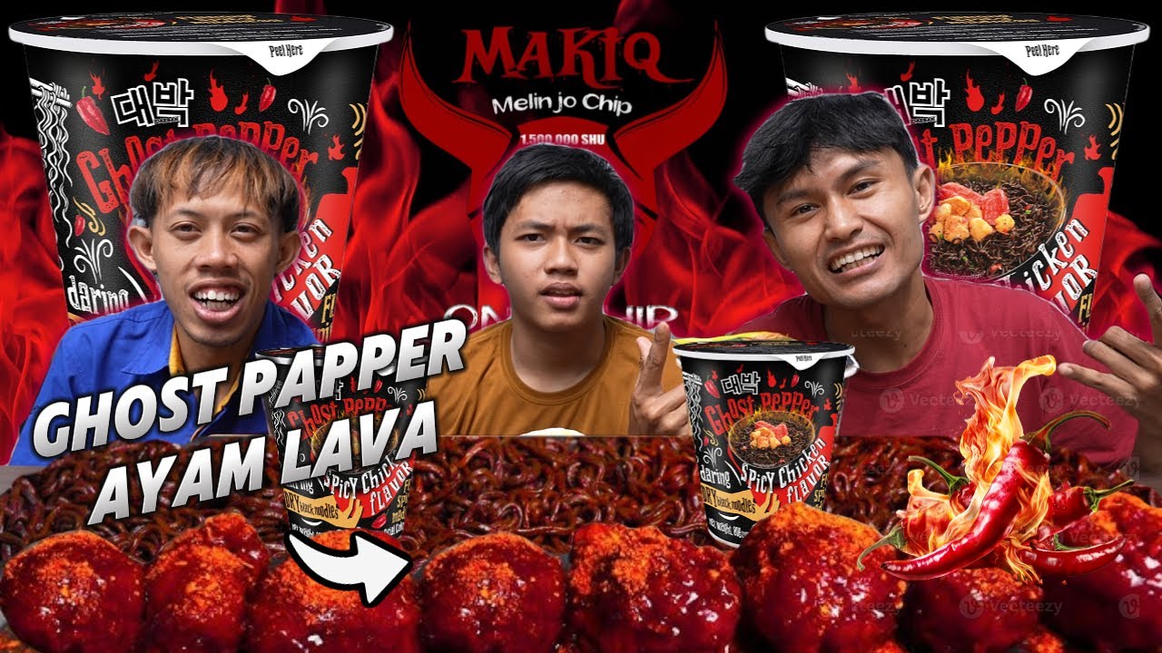 GILA !!! LANGSUNG DITELEN MIE GHOST PAPPER SAMA HUSEN | MUKBANG MIE GHOST PAPPER & AYAM LAVA