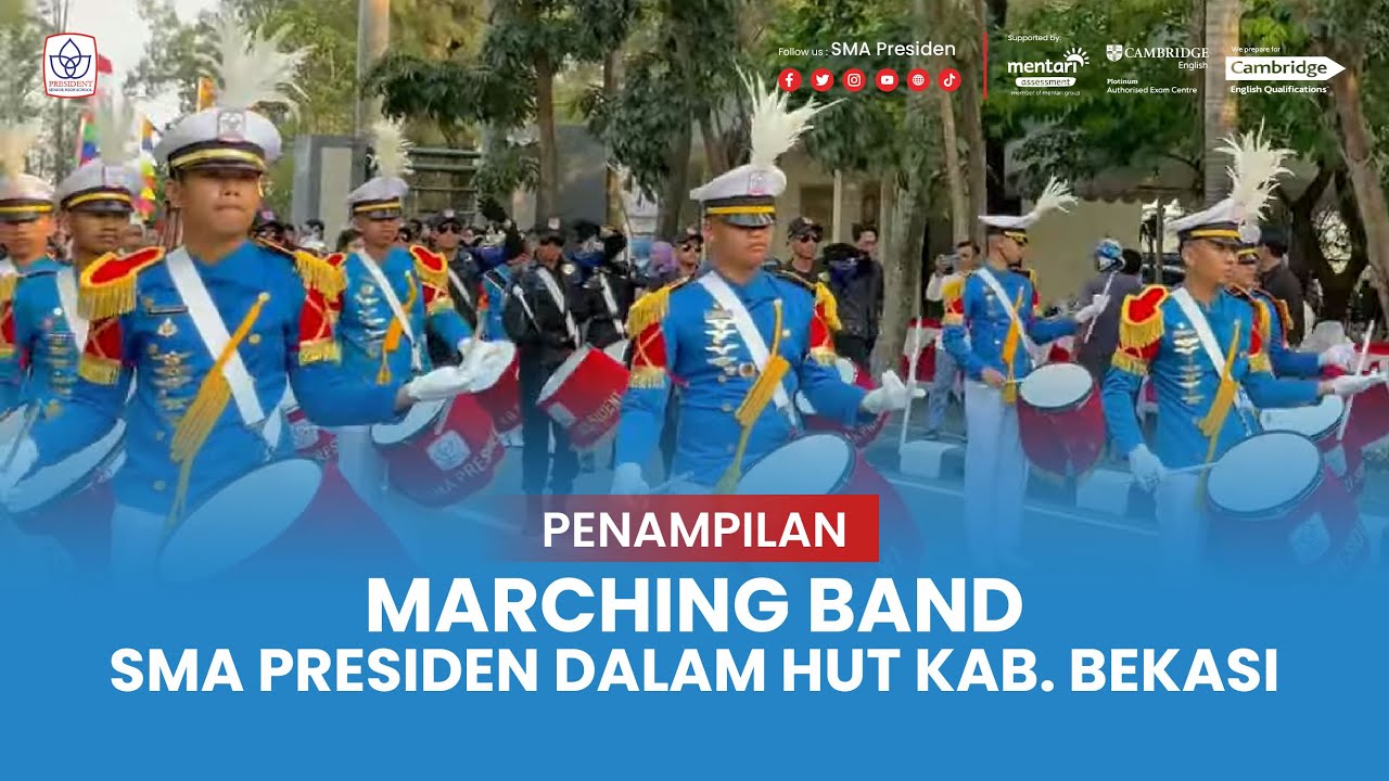 Penampilan Marching Band SMA Presiden dalam HUT Kab. Bekasi