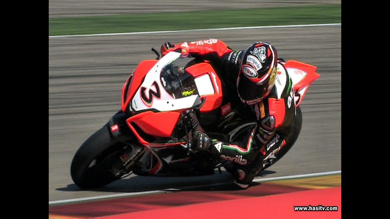 Max Biaggi Aprilia RSV4 R Motorland Aragon SBK Track Test Day