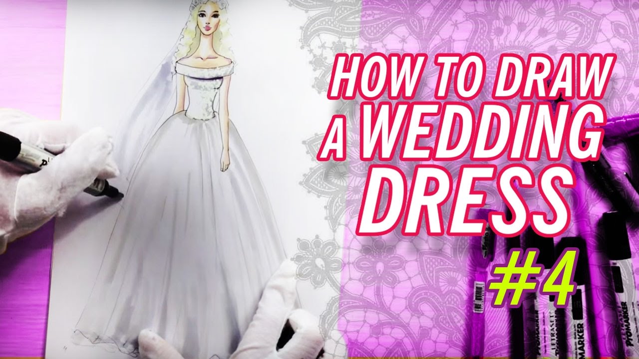 HOW TO DRAW A WEDDING DRESS #4 | Fashion Drawing