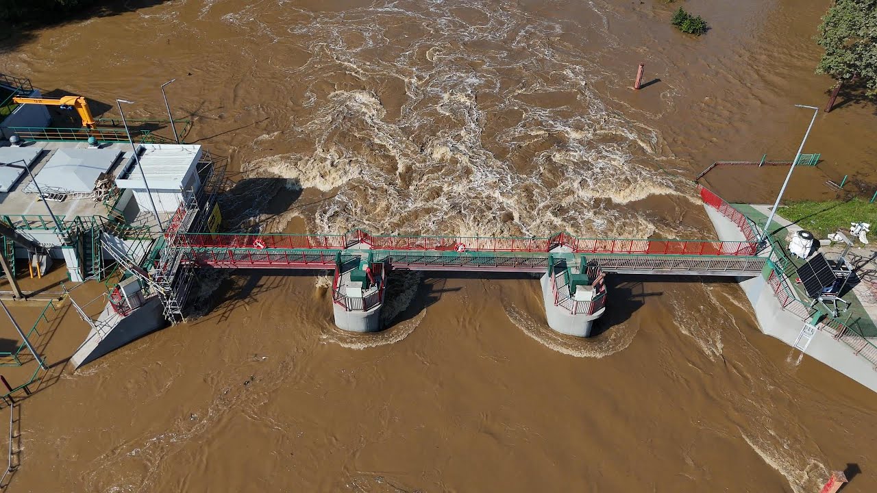 Powódź 2024 Szprotawa 17.09. rzeka Bóbr, fala kulminacyjna