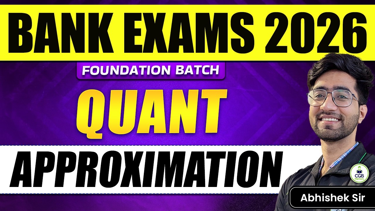 Banking Foundation 2026 |Approximation |Complete Quant from Zero to Advanced |Quant by Abhishek Sir
