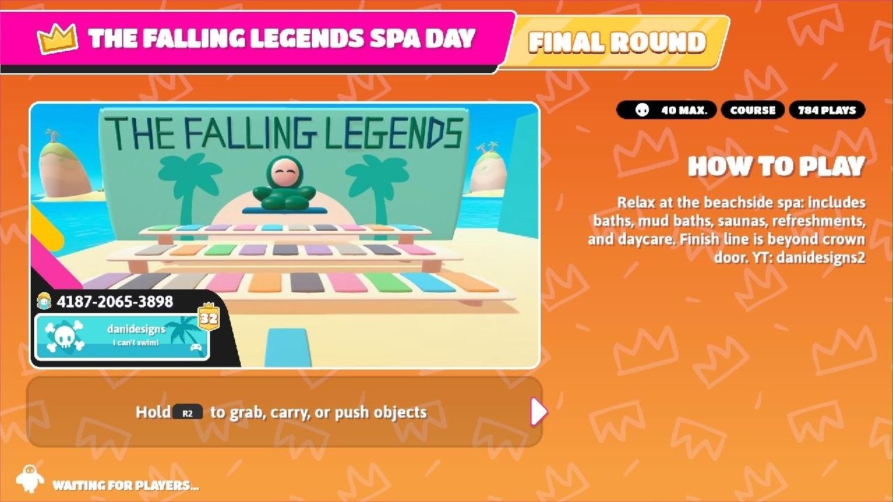 Fall Guys: Creative Custom Levels | My 3rd Map! | The Falling Legends Spa Day