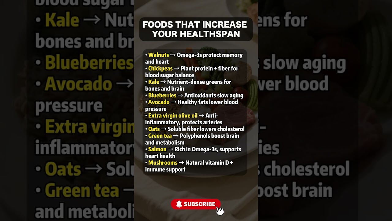 FOODS THAT INCREASE YOUR HEALTHSPAN ｜Senior Health Care